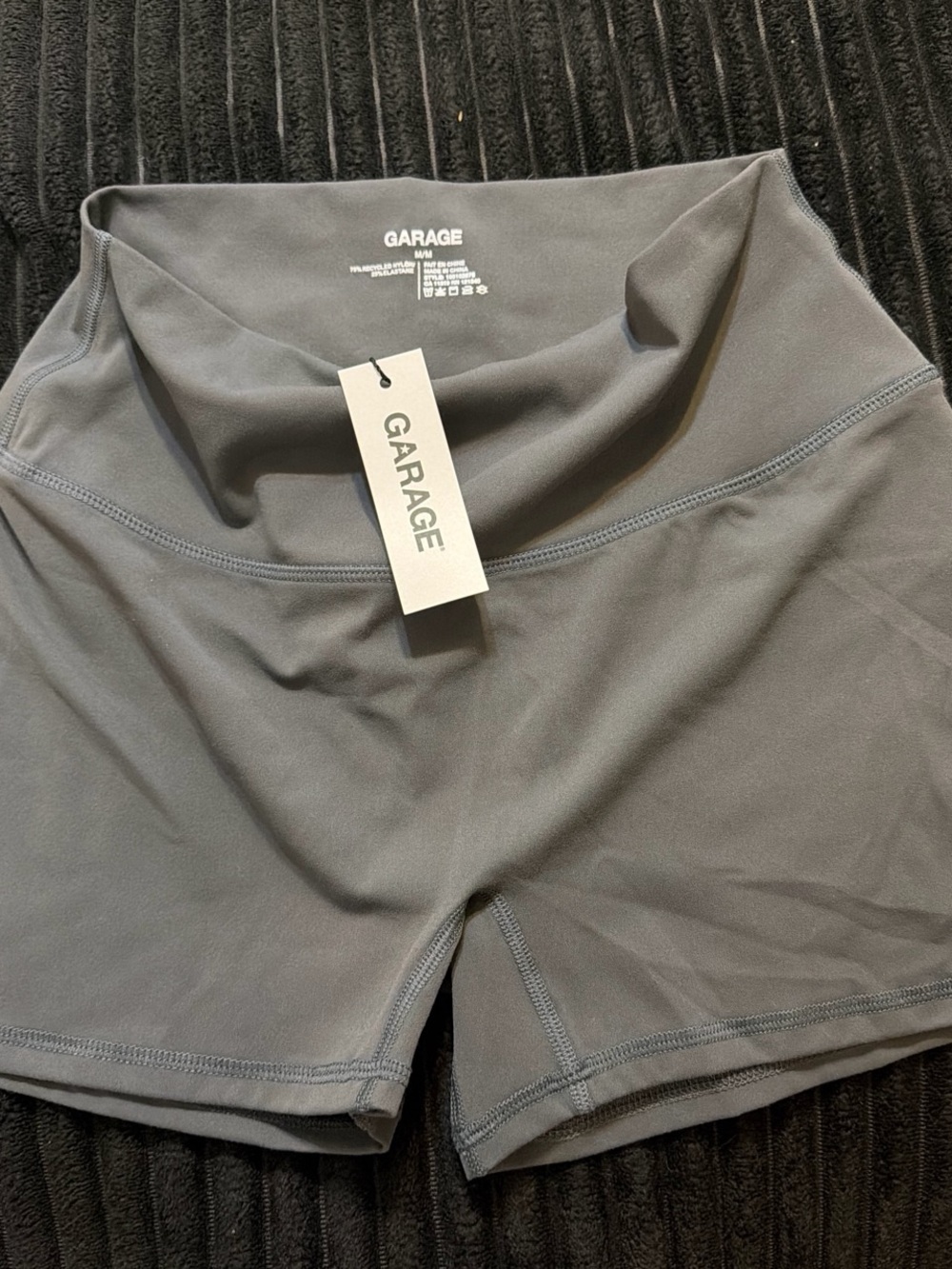 Garage Women's Charcoal Gray High-Rise Bike Shorts